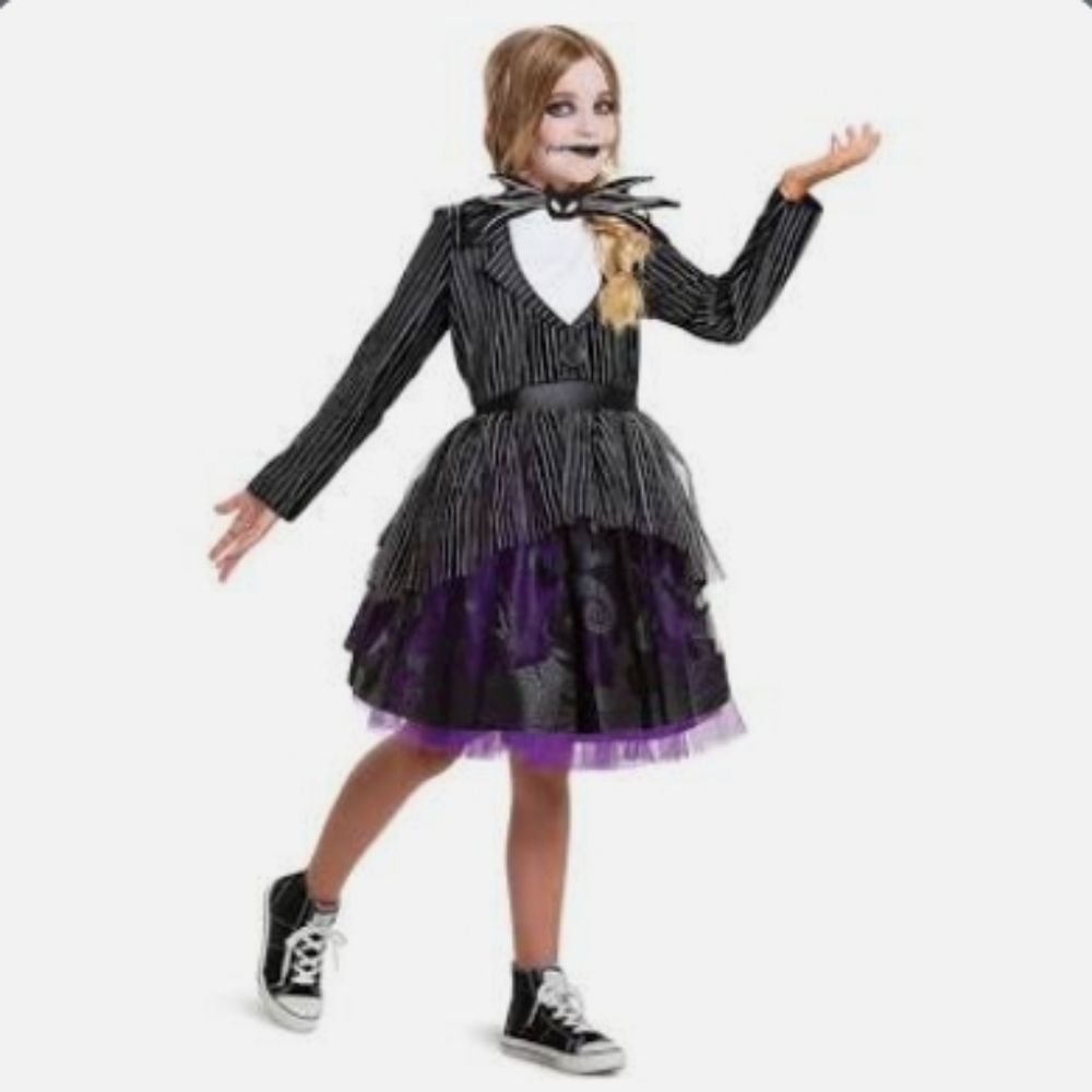 Disney Nightmare Before Christmas Girl Jack Skellington Costume Size 10-12